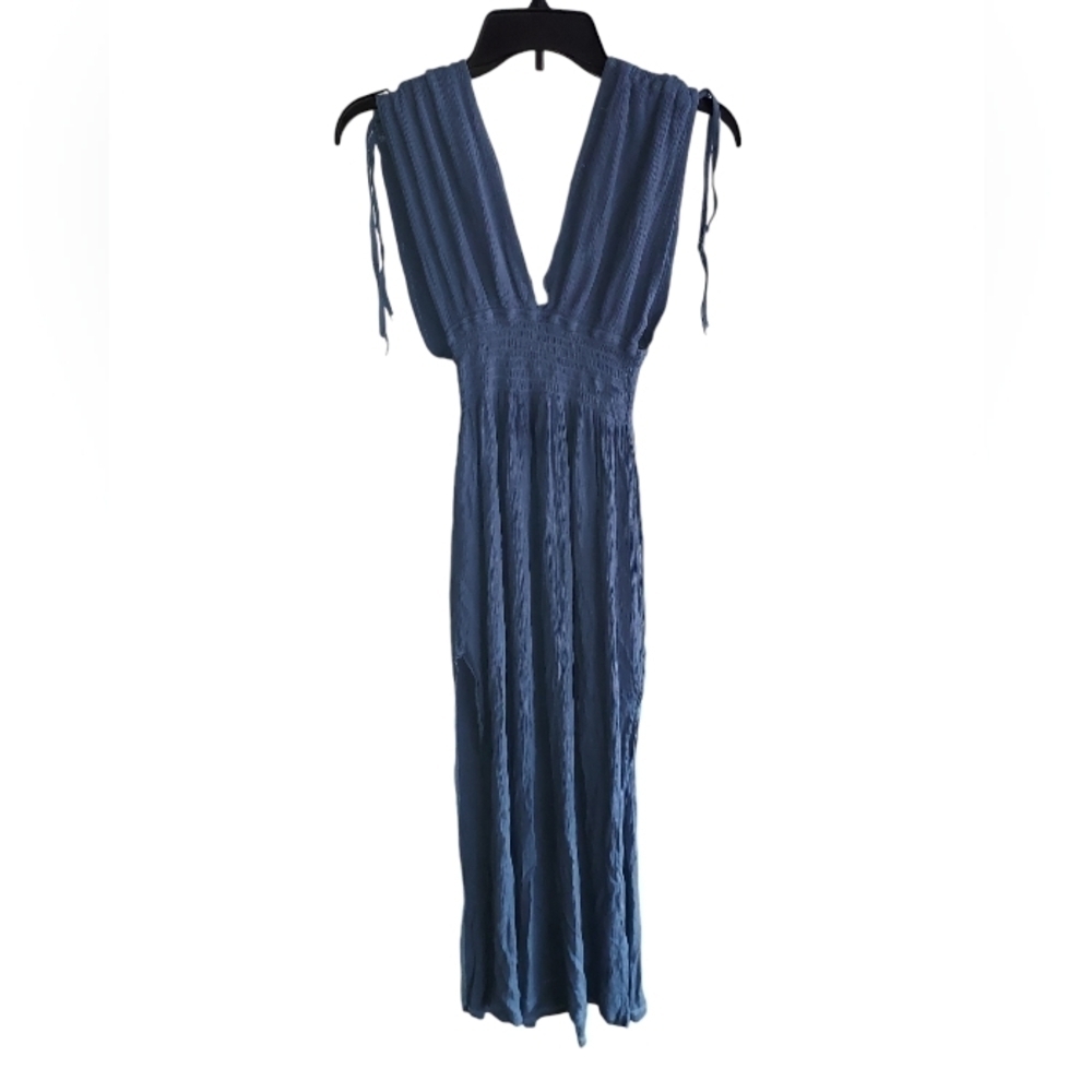 Mar del Agua blue dress high slits low cut - Picture 1 of 5